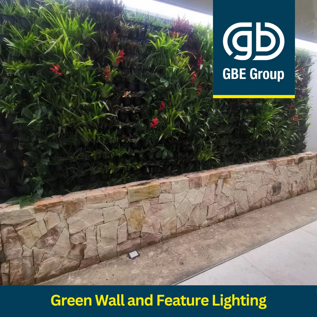 GBE Group Newcastle Electricians: Green Wall and Lighting Installation